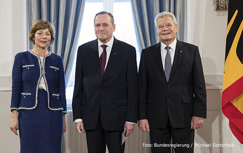 Wolgang Hirsch beim Neujahrsempfang des Bundespräsidenten Joachim Gauck